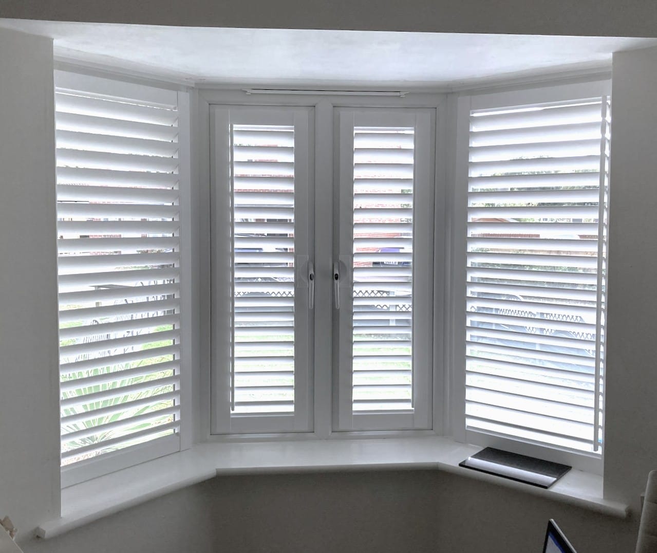 Perfect Fit Shutters in Small Bay Window Perfect Fit Shutter Lite in Small Bay Window