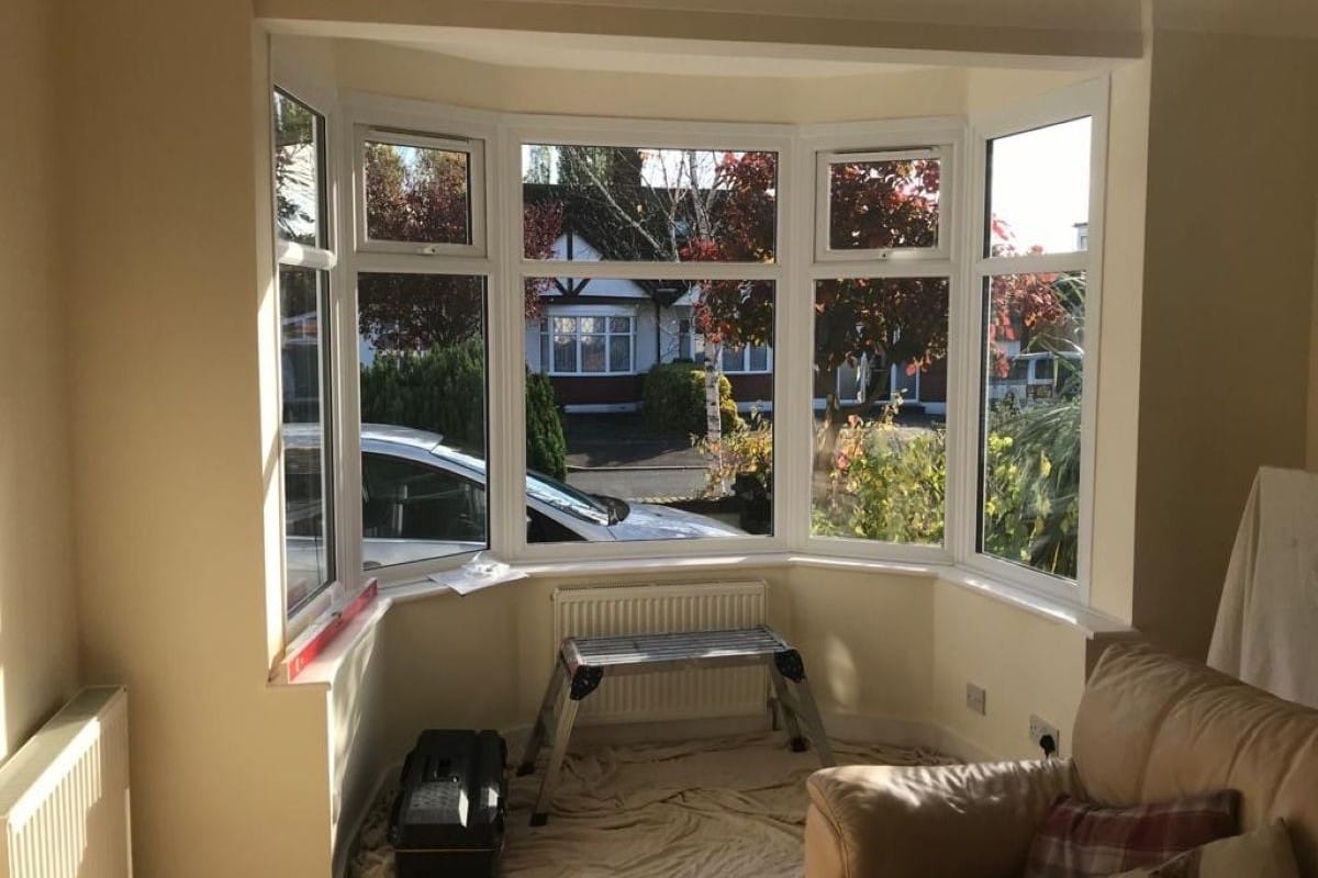 Before Faux Wood Venetians in Bay