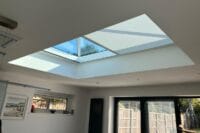 Rooflight blinds installed in a modern home to control light and temperature
