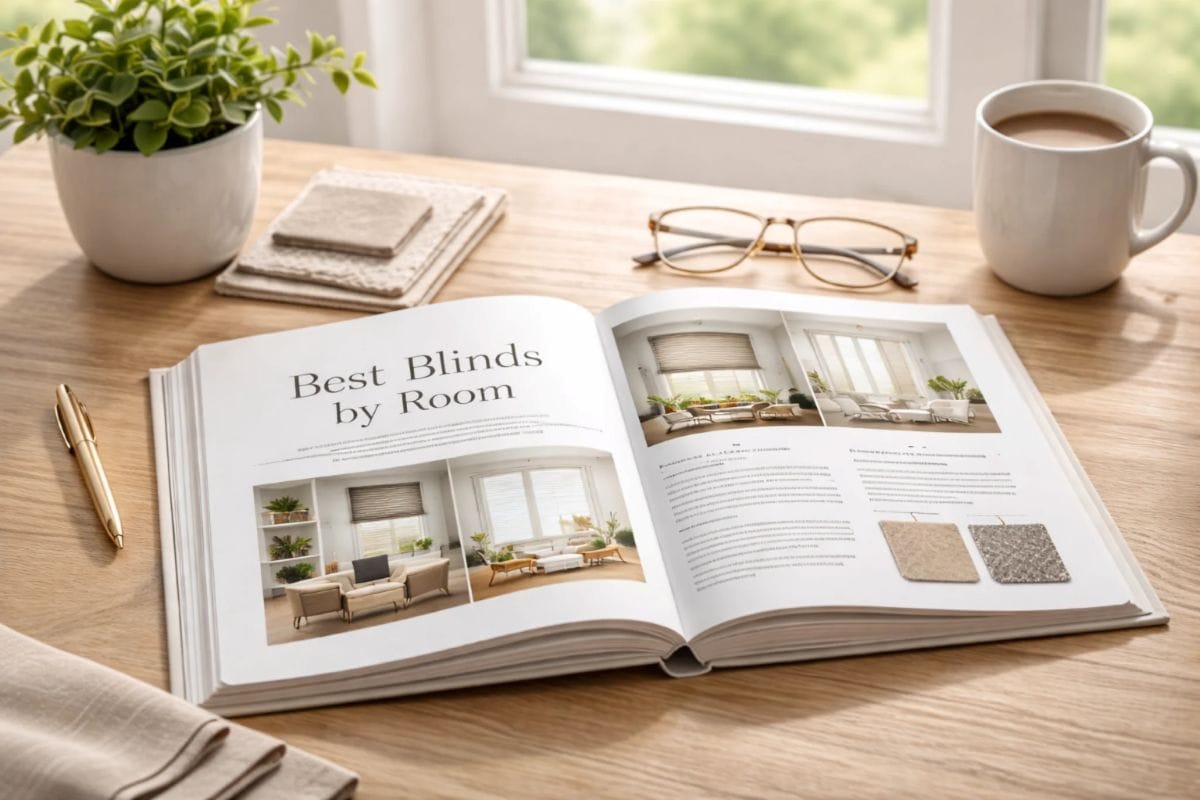 Best Blinds by Room guide showing practical advice for choosing blinds in different rooms of the home.
