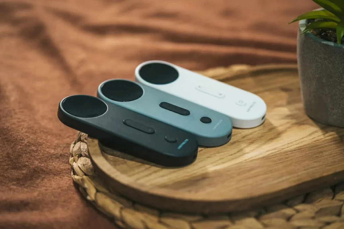 Remote controls used to operate automated blinds in a home office