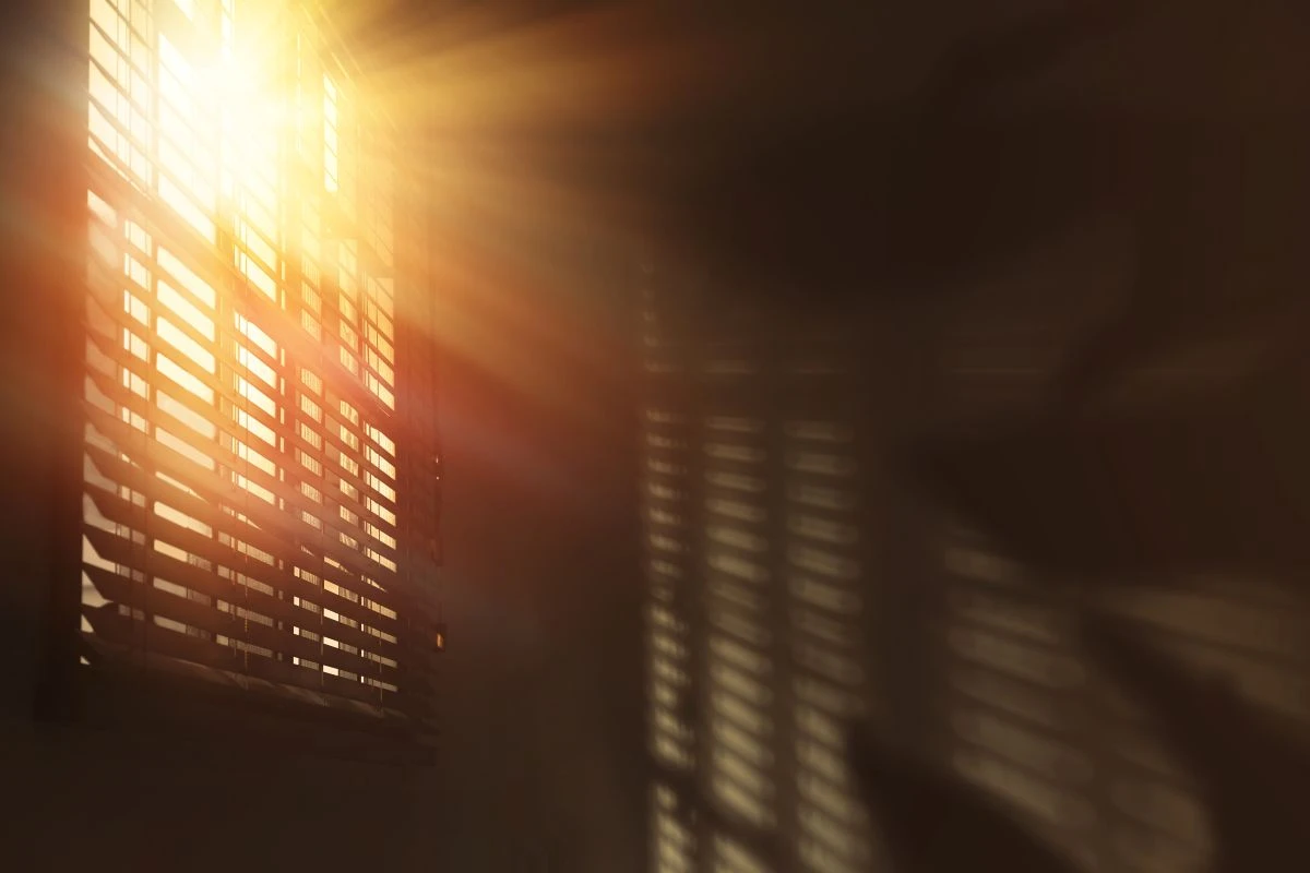 Blinds helping control glare from bright sunlight while allowing natural light